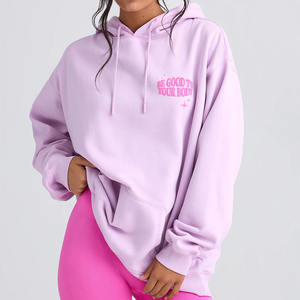 Haute demande hiver Violet rose femmes goutte épaule brossé polaire à capuche Anti-rides respirant personnalisé avant haute rue - Product Image 1