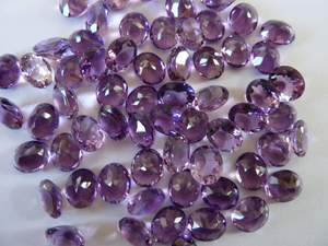 พลอยหินอเมทิสต์สีม่วงสูงเกรด AAA,อัญมณีคริสตัลใสหินขัดอัญมณีแบบหลวม - Product Image 4