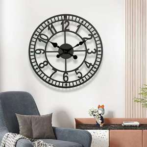 นาฬิกาแขวนผนังโลหะออกแบบได้ตามต้องการนาฬิกาแขวนผนังเหล็กขนาดพิเศษตกแต่งบ้านหรูหราสำหรับห้องนอนห้องนั่งเล่นและสำนักงาน - Product Image 5