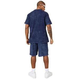 Wholesale Summer <b>Men</b> Acid Wash Set Shorts 100% Cotton <b>Fleece</b> Sweat Short Sets Custom Shorts and t <b>Shirt</b> Set for <b>Men</b> Best Price - Product Image 6