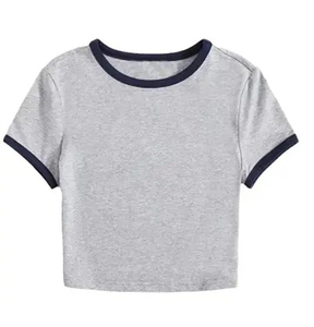 Venta al por mayor de diseño suelto camisa corta de entrenamiento Camisa de algodón para las mujeres Crop Top Crop camiseta Mujer 2026 - Product Image 5