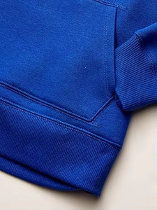 Sweat-shirt à capuche unisexe en coton mélangé bleu royal avec poche kangourou pour plus de confort - Product Image 3