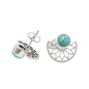 Gorgeous Look <b>Stud</b> <b>Earrings</b> for Woman 925 Sterling Silver Natural <b>Turquoise</b> Gemstone Birthstone Jewelry Wholesaler Manufacturer - Product Image 1