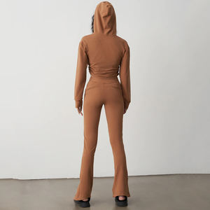 Chándal de Invierno 2025 para Mujer, con Capucha, de Secado Rápido, Poliéster/Algodón, Sólido, Transpirable, con Logotipo Personalizado, Servicio OEM - Product Image 2