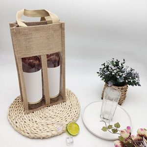 Bolsa de Yute Estilo Clásico para Botellas de Vino y Cerveza con Cierre de Cremallera, Embalaje para Regalo, Asa Larga, Origen Vietnamita - Product Image 5