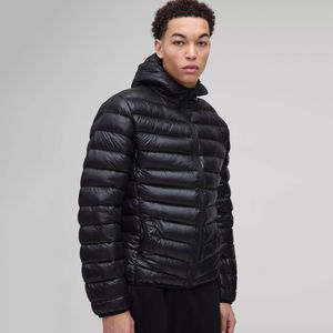 Veste à bulles noire pour hommes, dernière conception, coupe-vent à capuche matelassée très brillante, imperméable et avec logo personnalisé, vente en gros - Product Image 1