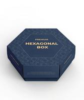Boîte d'emballage en papier rigide hexagonale de luxe avec matériaux recyclés Doublure en éponge Rangement pliable avec logo personnalisé pour bijoux parfum
