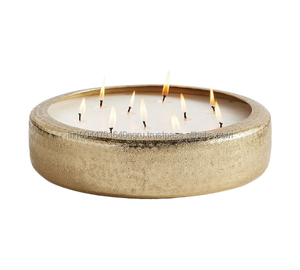 Bougie remplie de cire en métal de haute qualité pour la décoration intérieure mariage et festivals - Product Image 1