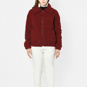 Veste polaire Sherpa pour femmes de qualité supérieure manches longues col montant Design élégant respirant doux fourrure coton imprimé - Product Image 5