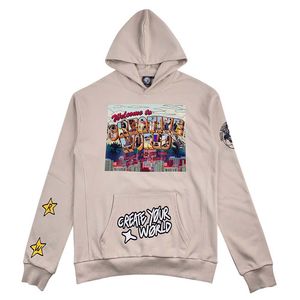 เสื้อสเวตเตอร์แบบมีฮู้ดของผู้ชายเสื้อฮู้ดแบบสวมหัวแขนยาวผ้าคอตตอน100% สั่งพิมพ์โลโก้ทรงโอเวอร์ไซส์ - Product Image 1