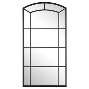 Slim Standing Full Length Floor <b>Mirror</b> with <b>Black</b> <b>Metal</b> <b>Frame</b> for Stylish Modern Bedroom Interior Decor - Product Image 2