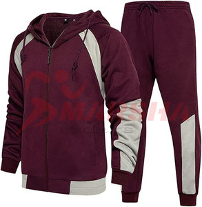 Survêtements techniques personnalisés unisexes d'hiver à capuche en polyester imprimés par sublimation, ensemble 2 pièces avec veste zippée pour équipes sportives, qualité jogging - Product Image 6