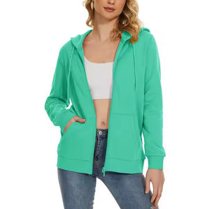 Sudadera con capucha de manga larga para mujer de calidad superior 2025, logotipo frontal personalizable, ropa de moda de lana transpirable - Product Image 3