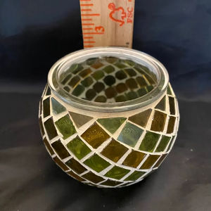 Lámpara de Mesa de Vidrio Mosaico Colorido, Lámpara de Vidrio para Velas Votivas, para Decoración del Hogar - Product Image 1