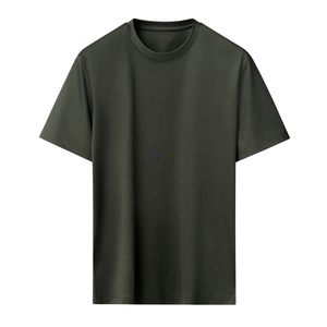 Camiseta Verde Lisa Premium, Logotipo Personalizado, Algodón de Alta Calidad, Cuello Redondo, Unisex, Manga Corta, Fabricante OEM, Venta al por Mayor, Lisa - Product Image 1