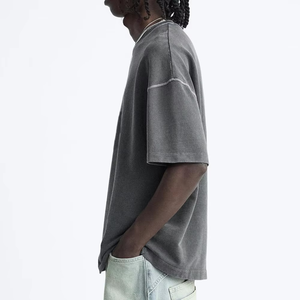 Fabricants de meilleure qualité T-shirt uni à manches courtes et coupe ample pour hommes Vêtements Out Wear T-shirt confortable pour hommes - Product Image 2