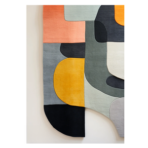 Tapis en laine moderne de qualité supérieure tufté à la main forme irrégulière abstraite haute pile conception colorée pour un usage domestique - Product Image 2