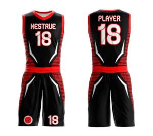 Ensemble de shorts de basket-ball imprimés, uniforme personnalisé par sublimation, respirant, séchage rapide, durable, antidérapant, vêtements de sport 100% polyester - Product Image 1