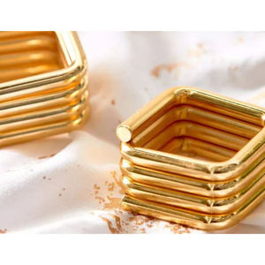 Servilletero de mesa de Venta caliente, servilletero de forma cuadrada dorada para fiestas de boda, ajuste de mesa a precio atractivo - Product Image 4