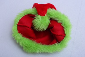 Sombrero de fiesta de Navidad con logotipo personalizado, sombrero de Navidad cómodo de terciopelo verde de invierno para niños y adultos - Product Image 3