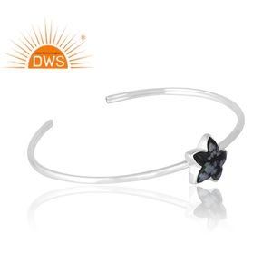 Última venta plata esterlina 925 copo de nieve Natural obsidiana piedra preciosa anillo que se puede abrir joyería personalizada para mujeres regalo para ella - Product Image 3