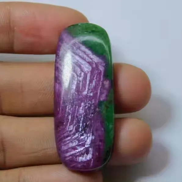 Kualitas luar biasa 100% Natural Ruby Zoisite longgar asli dikalibrasi ukuran batu permata Cabochon dengan harga grosir penjualan terbesar OEM