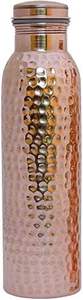 Heavy Quantity Metal Sale 950ml 100% Pure Copper <b>Water</b> <b>Bottle</b> for Drinking with Leakproof Lid Hammered Ayurvedic Copper <b>Bottle</b> - Product Image 5