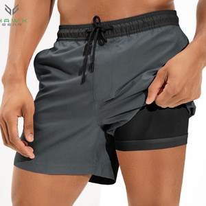 Logo personnalisé 2-en-1 Short de bain pour hommes et enfants Short de bain taille moyenne à séchage rapide avec impression de short de plage pour la natation et le surf - Product Image 5