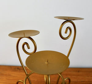 Soporte de luz de té de metal de hierro Soporte de candelabro recubierto de oro de calidad con función de iluminación Centro de mesa o decoración para oficina en casa - Product Image 2