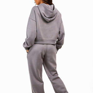 Custom High Quality <b>Women</b> Casual <b>Fleece</b> Oversized Crop <b>Top</b> Hoodie Pullover Sweatshirt Winter Wear 100% Cotton Eco-Friendly Front - Product Image 2