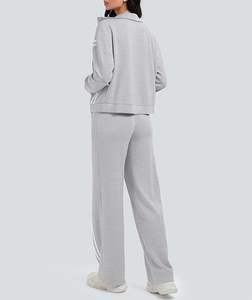 Conjunto Deportivo para Mujer, Sudadera con Capucha y Pantalones Deportivos, Poliéster, Cierre de Cremallera, Unisex, Ropa Deportiva - Product Image 5