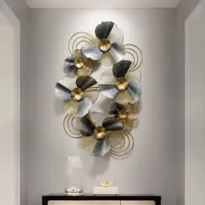 Awesome Luxury Metal Wall Decor For Home Hotel Restaurant Bedroom Decorations Multi Color Flower Design Wall Mounted Hanging Art