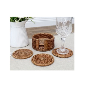 Coussinets chauffants faits à la main support de casserole sous-verres en rotin tissé à la main napperons en bambou tasse Base chargeur assiettes plats au prix de gros - Product Image 2