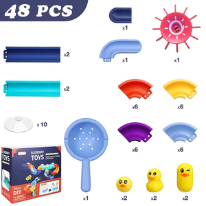 48 Pezzi Giochi da Bagno <span class=keywords><strong>per</strong></span> Bambini, Palline con Pista, Giochi <span class=keywords><strong>per</strong></span> <span class=keywords><strong>Doccia</strong></span>, Pista Assemblabile, Scivolo d'Acqua Fai-da-Te <span class=keywords><strong>per</strong></span> <span class=keywords><strong>Vasca</strong></span> da Bagno, Regalo <span class=keywords><strong>per</strong></span> Bambini - Product Image 5