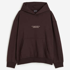 Sudadera con Capucha para Hombre, Diseño Nuevo, Color Marrón Sólido, Estampada, 100% Algodón, Cálida para Invierno, Tallas Grandes - Product Image 1