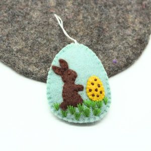 Guirnalda de Fieltro Hecha a Mano para Decoración de Pascua, Guirnalda de Huevos de Pascua de Fieltro, Decoración Colgante Hecha a Mano - Product Image 2