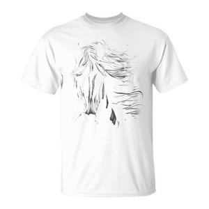 เสื้อยืดลายม้าดำสง่างามพร้อมขนหางพุ่งกระจาย ผลิตภัณฑ์ส่งเสริมการขาย - Product Image 1