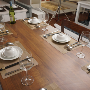 Ensemble de salle à manger finition lisse milieu du siècle moderne brun riche parfait pour les réunions de famille construction en noyer massif | SWT505P6 - Product Image 6