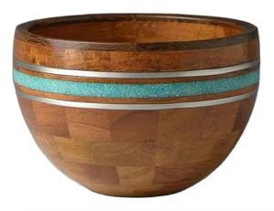 Cuenco para servir comida, utensilios de cocina para bodas, cuenco para sopa de postre de madera y resina de forma redonda hecho a mano más vendido - Product Image 6