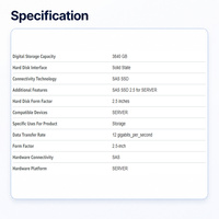 Disco Duro PX05SRB384 SDFAM00EAA01 de 3.84 TB SAS 12gb/s 2.5 Pulgadas, Disco de Estado Sólido Empresarial para Centro de Datos, Unidad de Servidor SFF 118000566-01