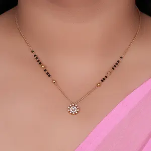 Women's Gold Plating Crystal Pendant <b>Necklace</b> <b>Fashion</b> Jewelry with Elegant Crystals - Product Image 1