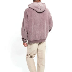 Nouvel arrivage Sweats à capuche délavés à l'acide de haute qualité pour hommes, vêtements actifs confortables et anti-rides à séchage rapide pour l'hiver, teints en plaine - Product Image 3