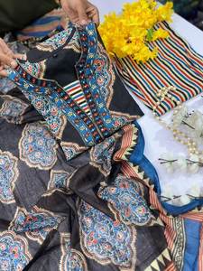 Colección de Diseñador SUMMER DHAMAKA, Salwar Kameez Tradicional para Mujer, Ropa de Fiesta, Detalles de Bordado, Secado Rápido por Ambos Lados - Product Image 6