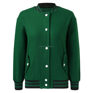 Vestes Versity personnalisées vestes Letterman vestes en cuir de laine coton cuir laine chaleur coupe-vent col montant côtes taille Logo - Product Image 6