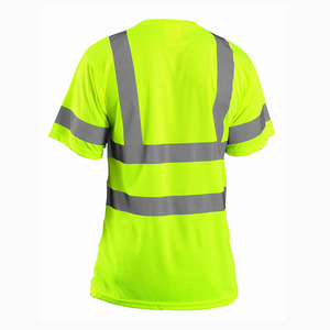 OEM Customized Comfortable T-shirt Shirt High Visibility Safety Shirts Men's Design High Visibility <b>Lime</b> Green Safety Shirts - Product Image 2