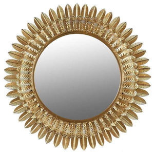 Leaves Design Metal <b>Wall</b> <b>Mirror</b> Antique Gold Finished for Home Bed Room Decorative Round Shape <b>Hanging</b> <b>Wall</b> <b>Mirror</b> - Product Image 3