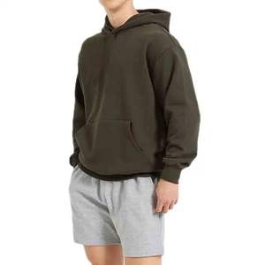 Vintage <b>Black</b> Men's Pullover <b>Hoodie</b> Custom Wholesale Winter Sweatshirt Solid Pattern <b>Plain</b> Color - Product Image 3