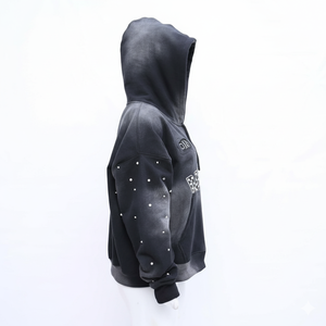 Meilleures ventes, sweat à capuche pour homme avec fermeture éclair, effet délavé au soleil, broderie personnalisée avec votre propre logo, strass sur toute la surface, fabrication en usine, prix bas - Product Image 6