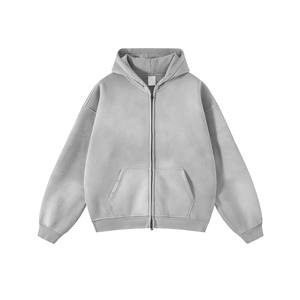 Streetwear coton éponge français lavage à l'acide sweat à capuche vintage Logo personnalisé surdimensionné pierre soleil fané sweats à capuche en détresse - Product Image 3