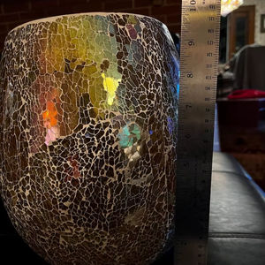 Pot à bougie en verre mosaïque coloré vide fait à la main, porte-bougie en verre mosaïque décoratif - Product Image 1